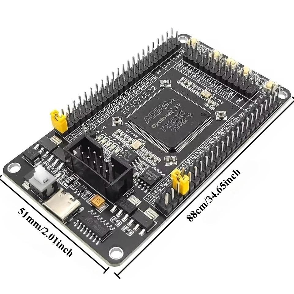 Placa de Desarrollo FPGA Altera Cyclone IV EP4CE6E22C8N con Puerto JTAG de 88x51mm para Aprender Verilog Intel