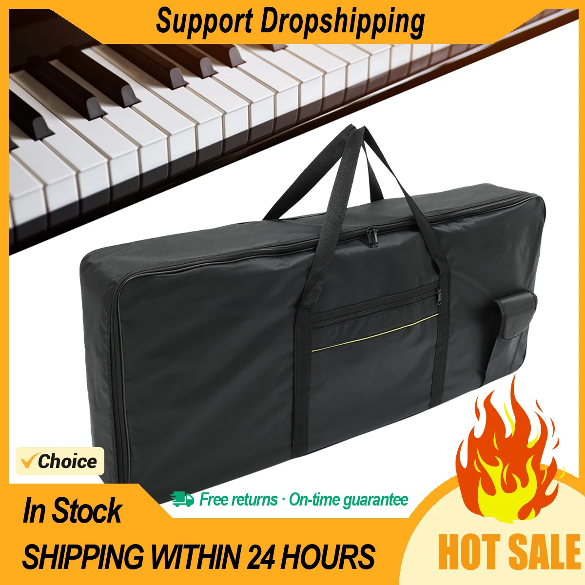 Funda acolchada para Piano de órgano electrónico, bolsa para teclado, protección para instrumentos, portátil, a prueba de golpes, resistente al agua, 100x40cm, 61 teclas