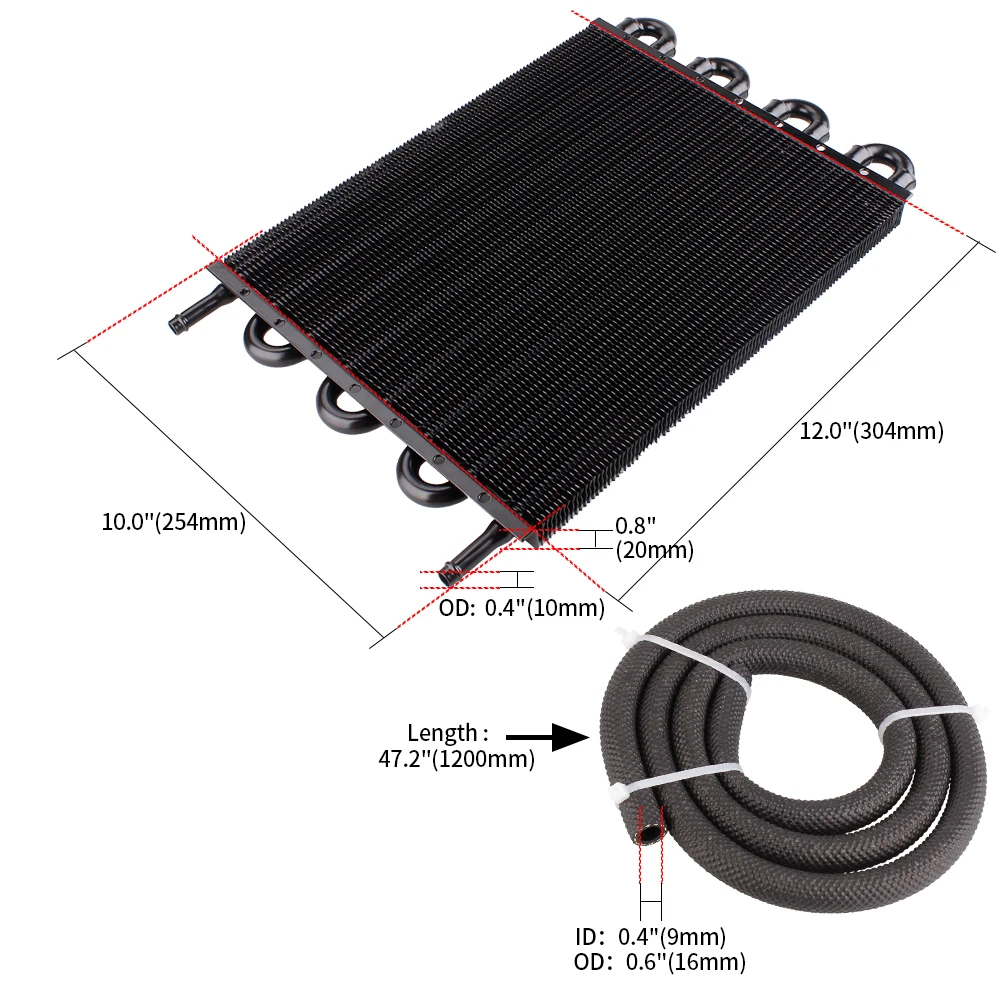 RASTP-4/6/8 filas Kit de enfriador de aceite radiador placa de transmisión de coche de aluminio y enfriador de aceite de aleta convertidor de radiador Manual automático OSA014