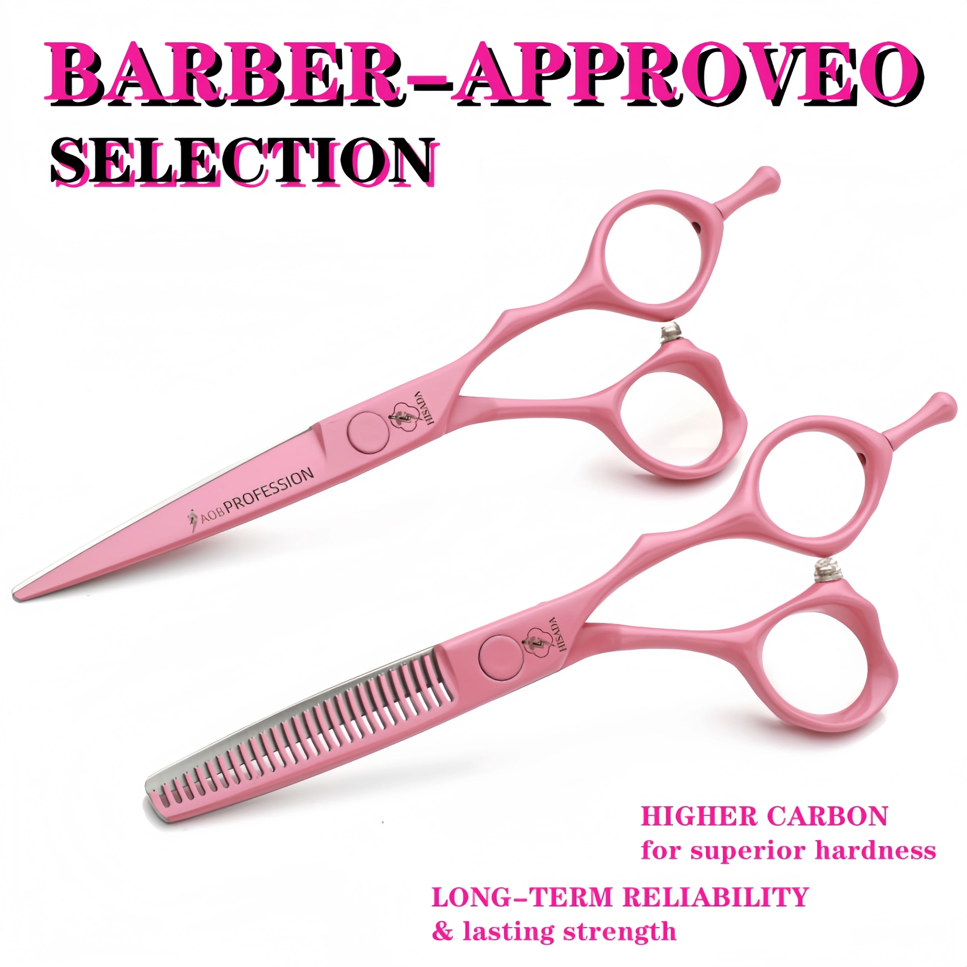 Tijeras de peluquero profesionales HISADA, tijeras de peluquería rosas de 5,5/6,0/6,5 pulgadas, máquina para cortar cabello, accesorios de barbería