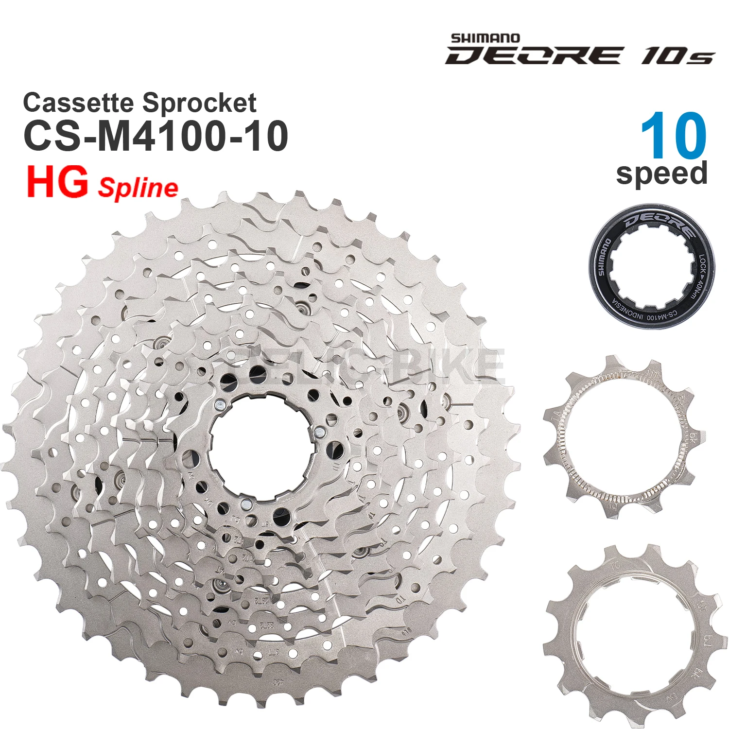 SHIMANO DEORE M4100 Piñón de casete de 10v CS-M4100-10 10 velocidades - HYPERGLIDE -11-46T, 11-42TOriginal