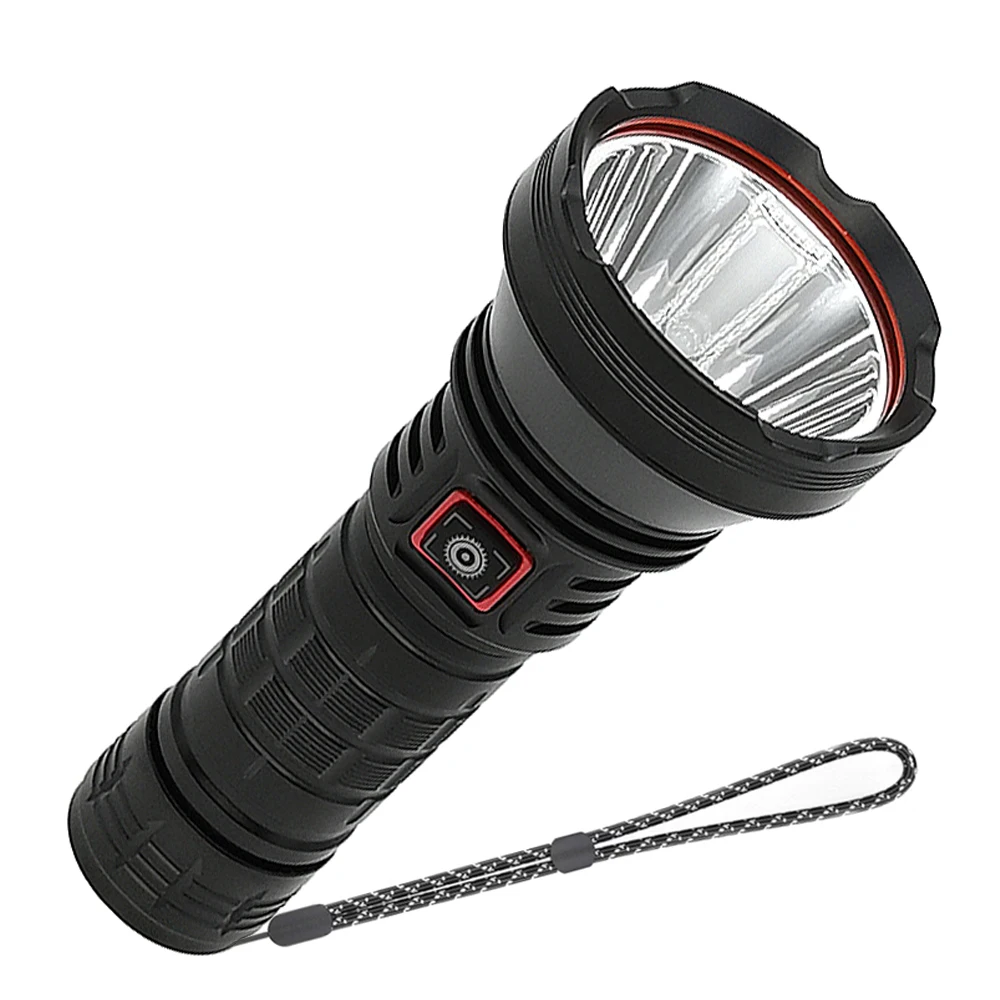 Linterna de Alta Potencia Multifuncional para Exteriores con Cargador de Batería, Batería de Litio 26650, Iluminación Impermeable, Luces Nocturnas