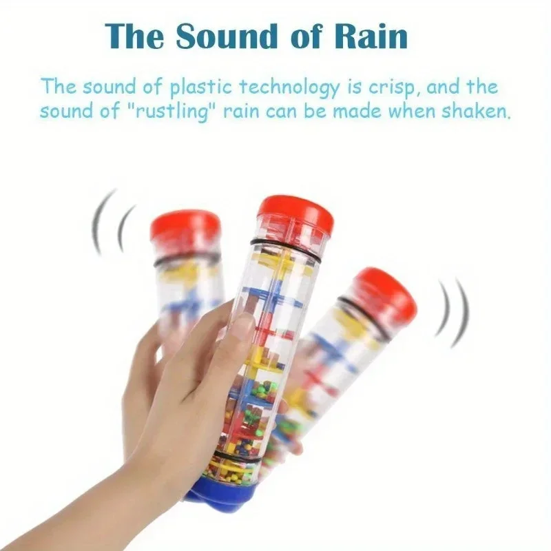 Juguete Musical Rainmaker, palo de lluvia, campana, juguete para sacudir la mano, juguete sensorial Montessori, instrumento educativo para bebé, 1 ud.