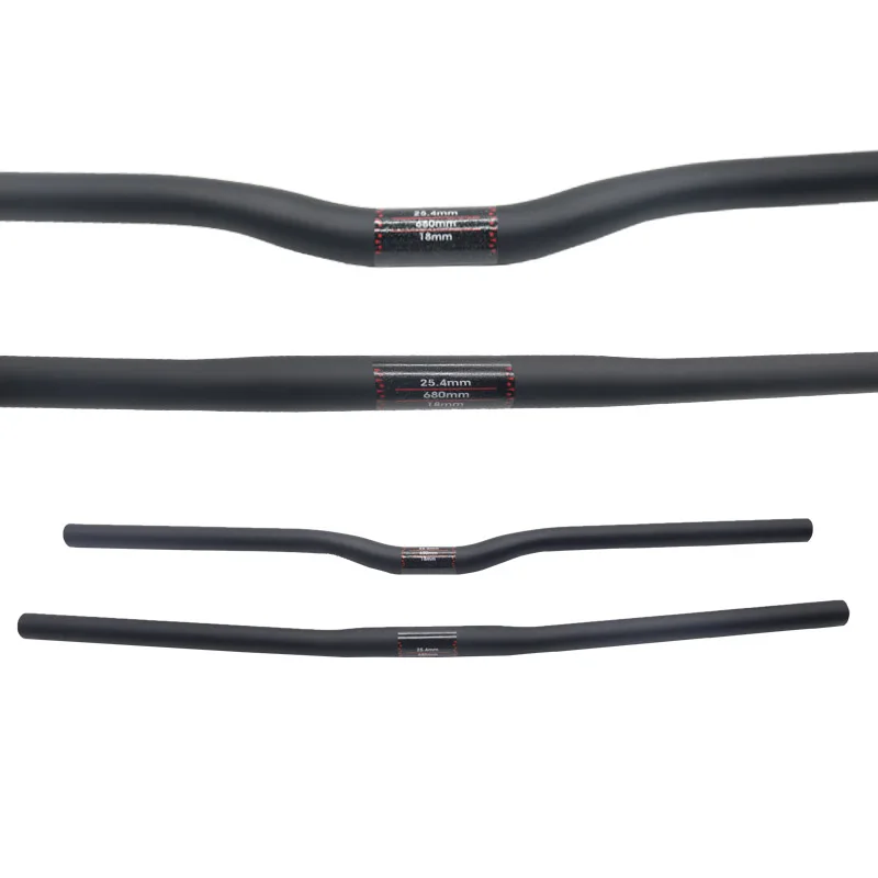 Manillar de carbono completo para bicicleta, barra de mango Horizontal de 25,4-400 MM, ultraligera, recta, 700