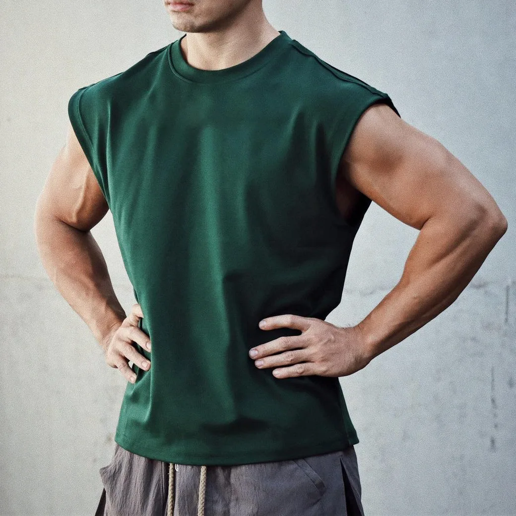 Camiseta de algodón Sprort, camisetas ajustadas de culturismo, camisetas sin mangas, camiseta de entrenamiento para gimnasio, ropa deportiva para hombre, camiseta holgada de verano para hombre