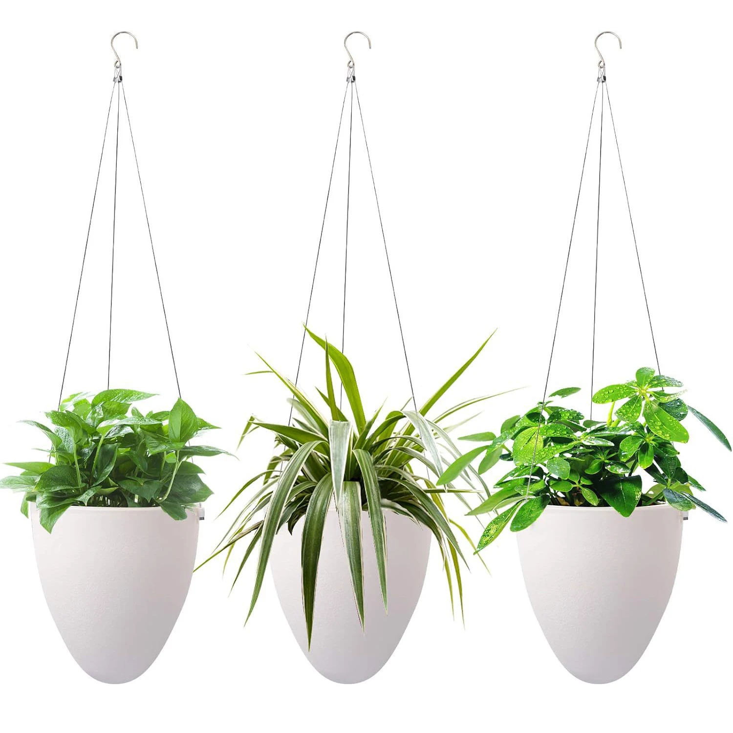 Nuevo Lavabo colgante en forma de huevo blanco, macetas para flores, maceta perezosa, alambre de acero y cuerda de algodón, lavabos colgantes, maceta para almacenamiento de agua