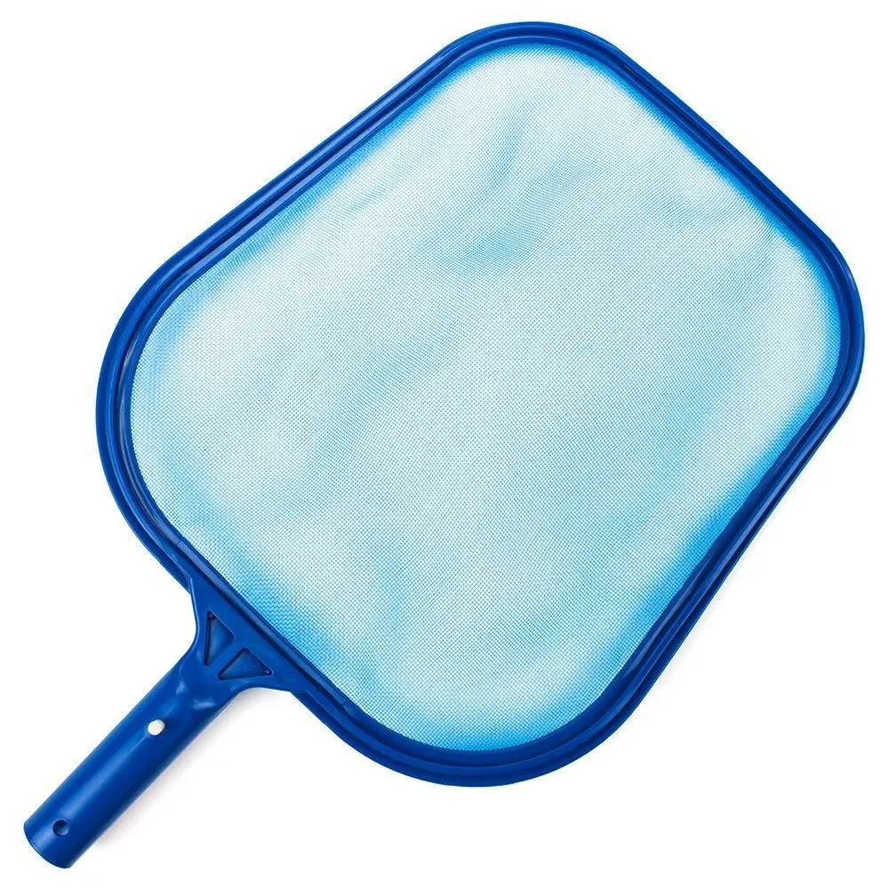 Rastrillo para hojas con red de malla, limpiador de superficies para piscinas y spas, herramienta esencial para el mantenimiento de piscinas.