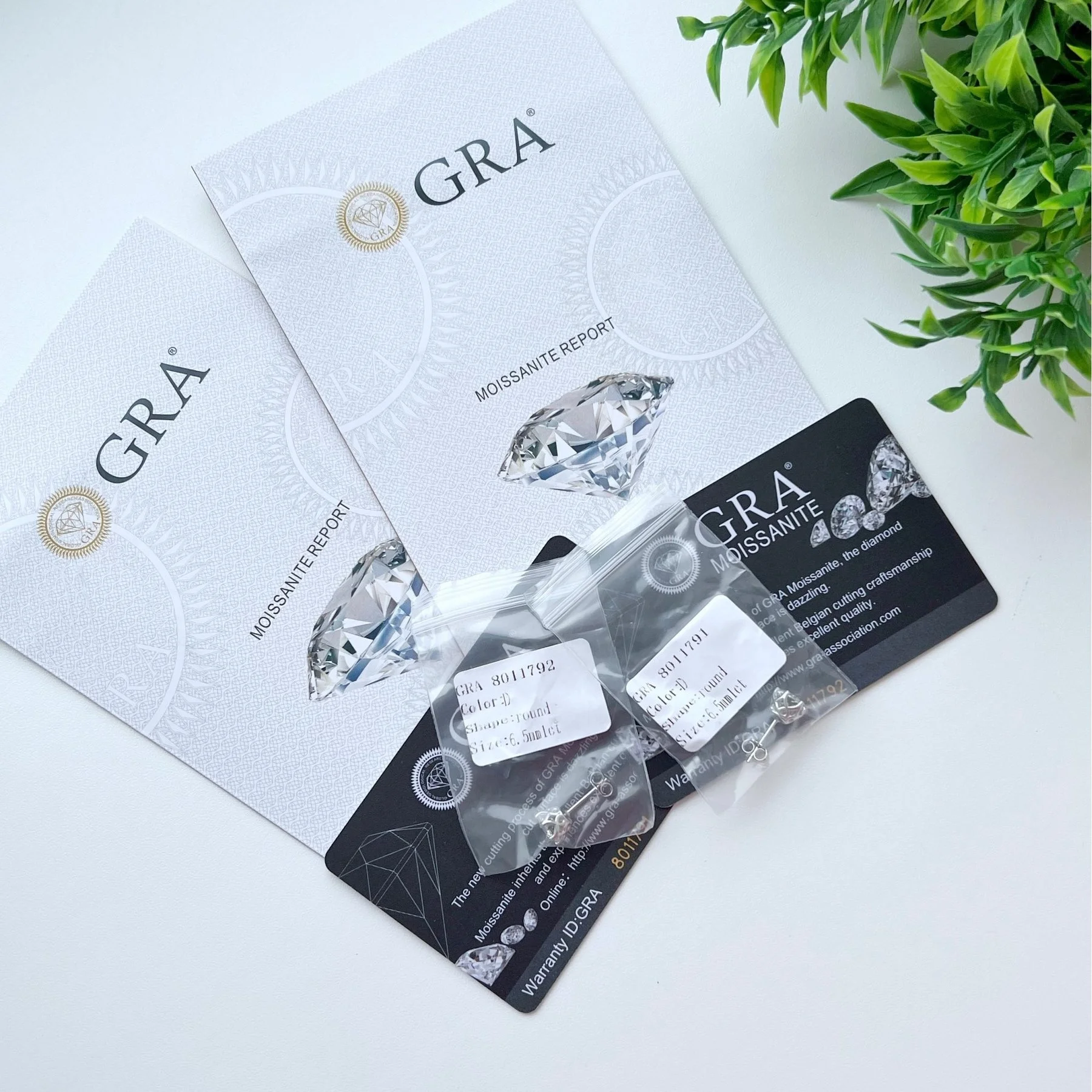 Butterflykiss-pendientes de moissanita de 5/6,5mm para mujer, pareja de plata de ley S925 chapada en oro rosa, regalos de joyería para oreja de boda