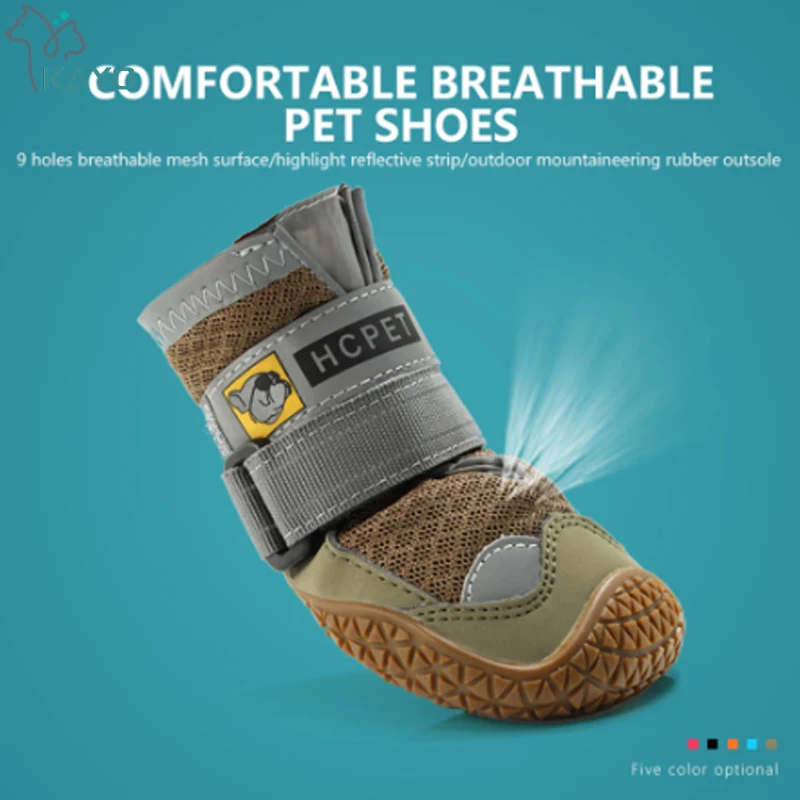 Juego de 4 zapatos para perros, botas reflectantes impermeables para perros, botines cálidos para la nieve y la lluvia, calcetines antideslizantes, calzado para perros medianos y grandes