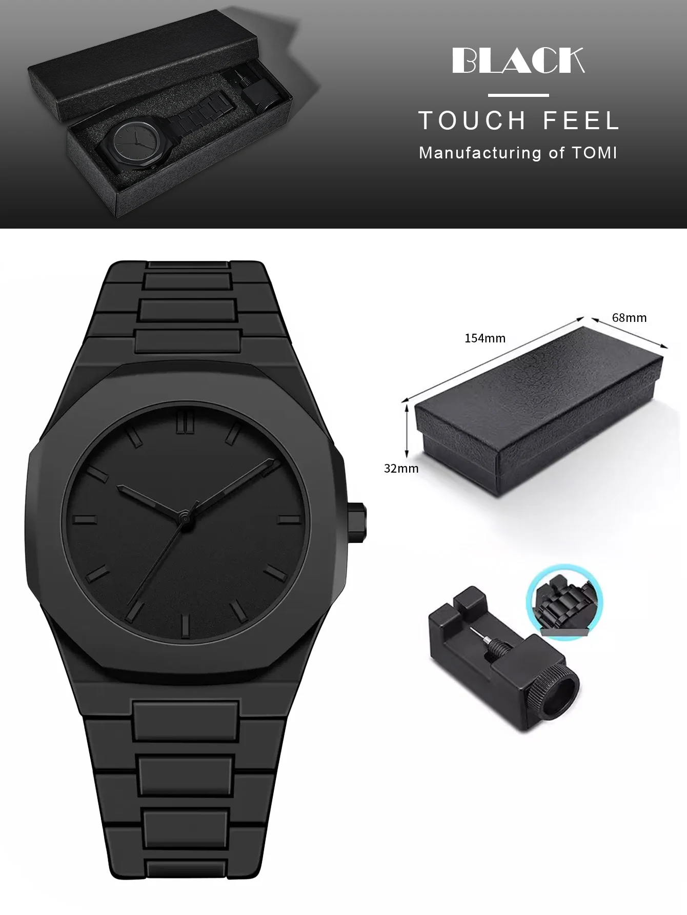 Reloj de Cuarzo para Hombre TOMI, Estilo Simple, Clásico, para Uso Diario