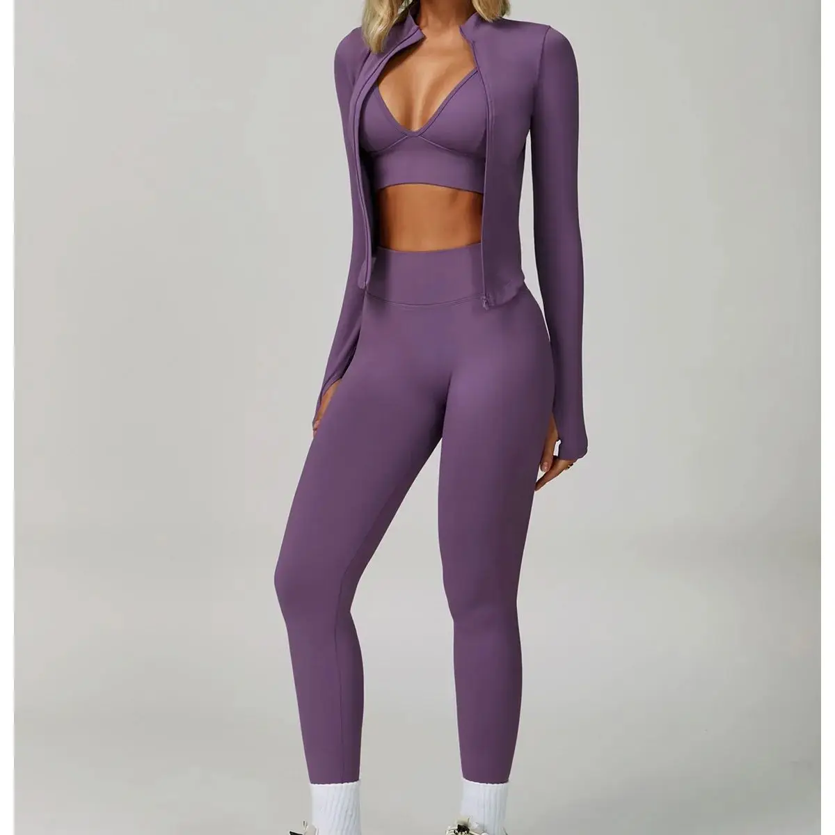 Conjunto de Yoga Deportivo sin Costuras de 2/3 Piezas para Mujer, Ropa Deportiva Transpirable de Cintura Alta, Conjunto de Ropa Interior Deportiva para Mujer, Ropa para Gimnasio y Entrenamiento