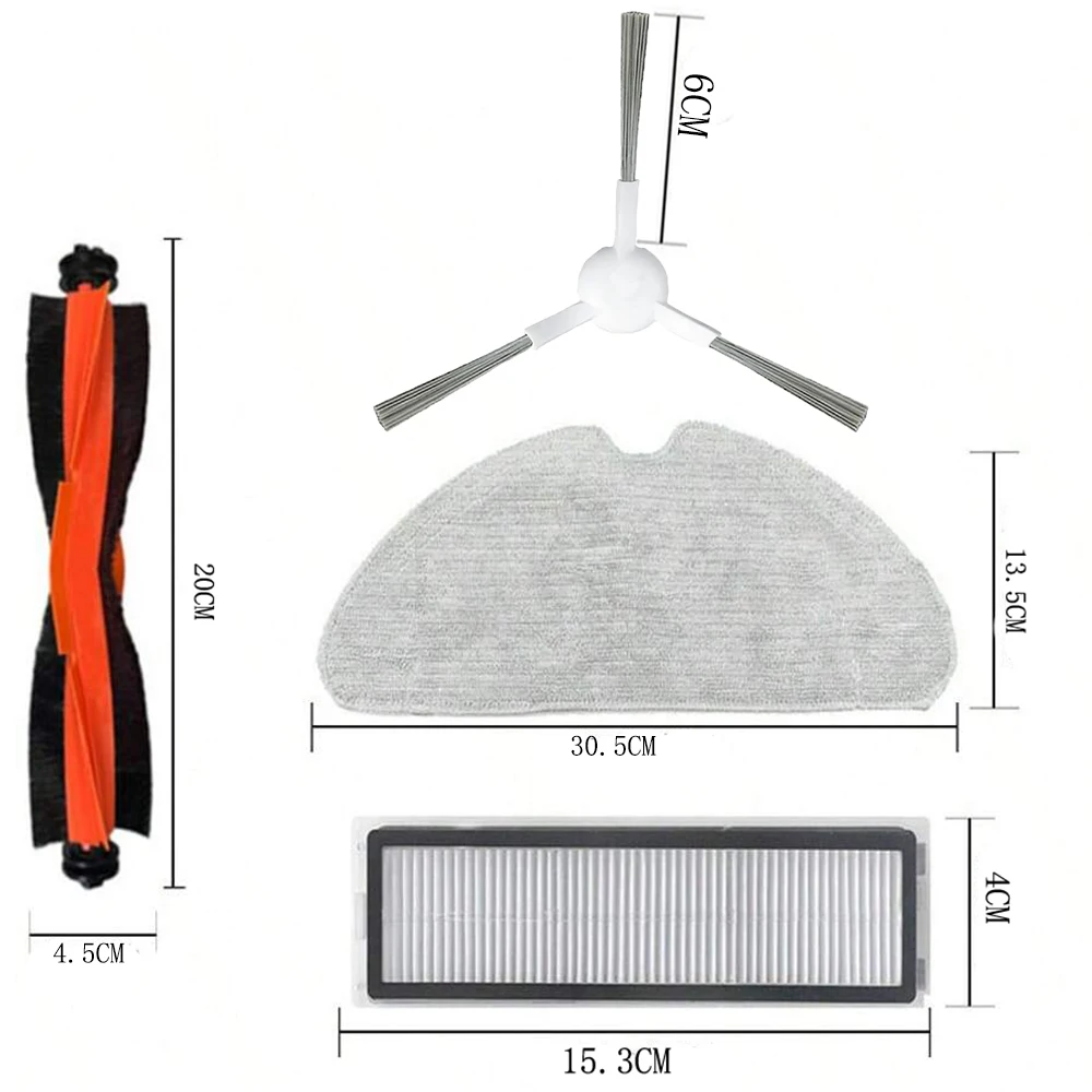 Ajuste para Dreame F9 Pro RLF22GA, D9 Max blanco accesorios de repuesto de aspiradora cepillo lateral principal filtro Hepa paño de mopa trapo
