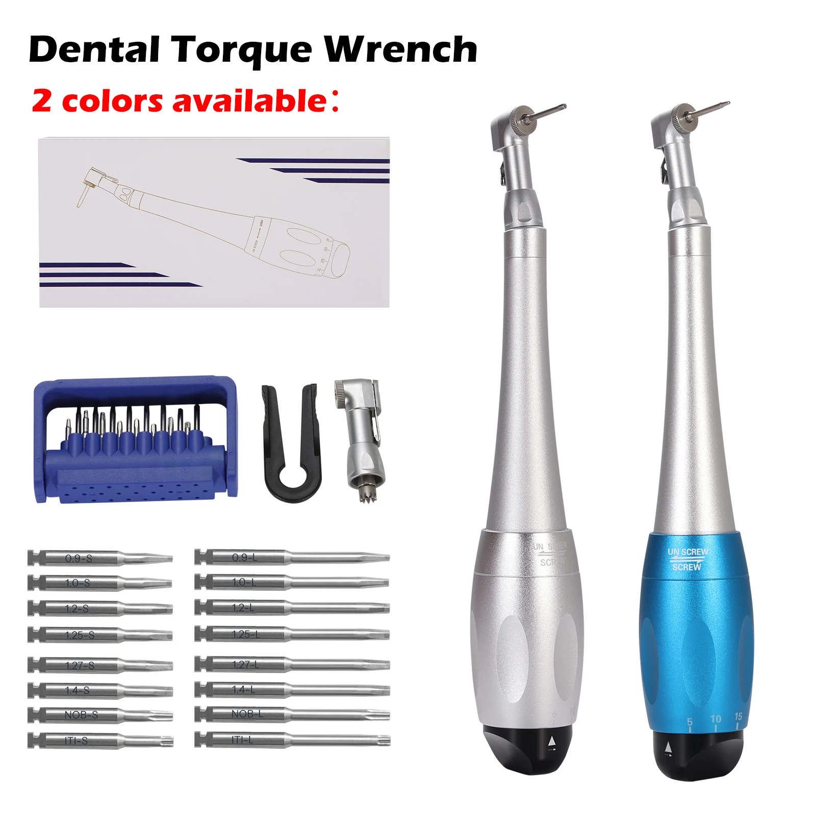 Llave dinamométrica Dental Universal, llave Universal para implante, contraángulo, diseño de cabeza tipo pestillo, 12 controladores, herramienta de torsión precisa