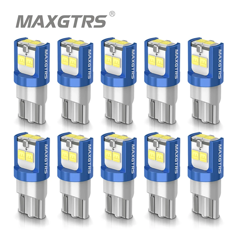 10x19 194 168 T10 LED W5W bombilla LED 3030 DRL marcador lateral de coche ancho de estacionamiento luz de techo Interior lámpara de lectura blanco cálido/azul hielo