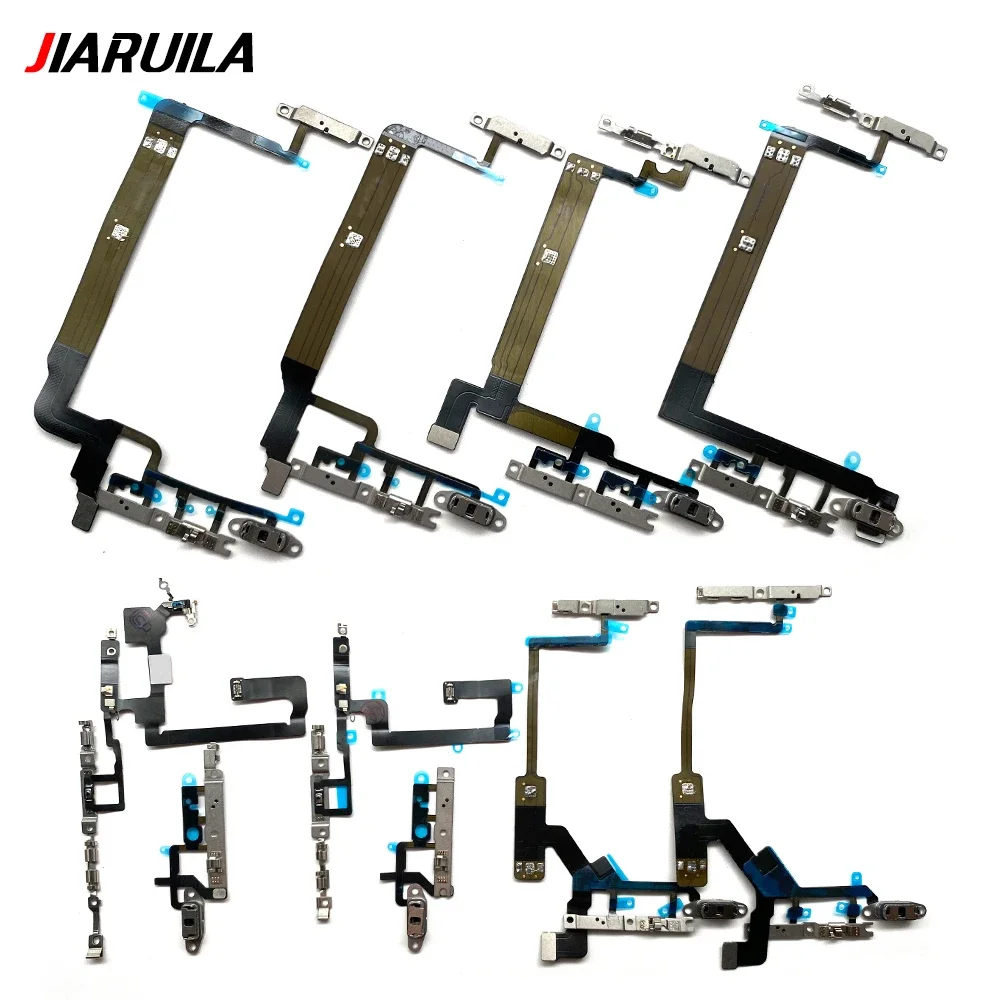 Cable flexible de encendido y apagado para IPhone 13, 14, 15 Pro Max Plus, Mini botón lateral de volumen arriba y abajo, cinta con Metal