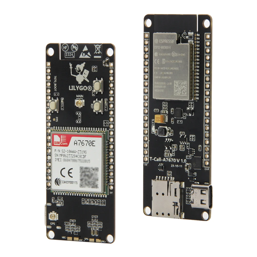 LILYGO® T-Call A7670 Placa de desarrollo A7670, 4G, 2G, ESP32, A7670E, LTE, GSM, red celular, ESP32-WROVER-E, WiFi, Bluetooth, módulo inalámbrico
