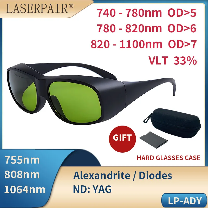 Gafas de Seguridad Láser Infrarrojas LaserPair 755/808/1064nm, Protección Láser Alexandrita, Diodos, ND:YAG Según CE EN207