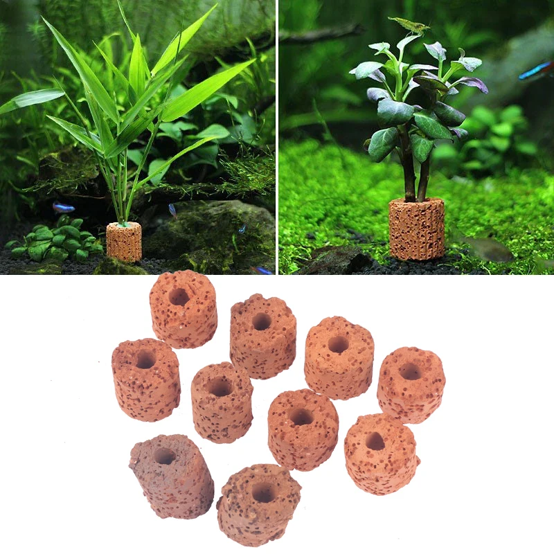 Anillo de fijación para plantas de acuario, filtro de tanque de agua fijo de 10 piezas, herramienta de fijación para plantas de medios acuáticos, anillos de cerámica Gravity