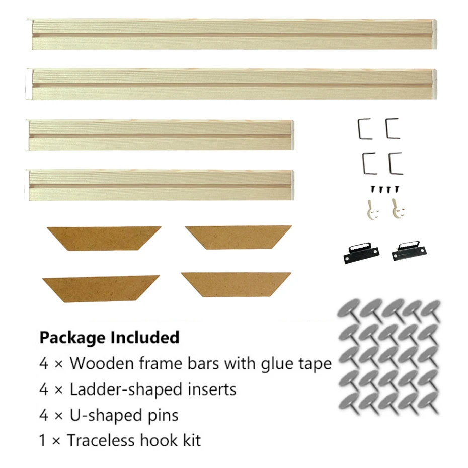 Marcos de Madera para Lienzos de 45x95 y 50x100cm, Marcos de Madera para Fotos, Pinturas al Óleo, Pinturas de Diamantes, Marcos de Madera para Lienzos de Pared