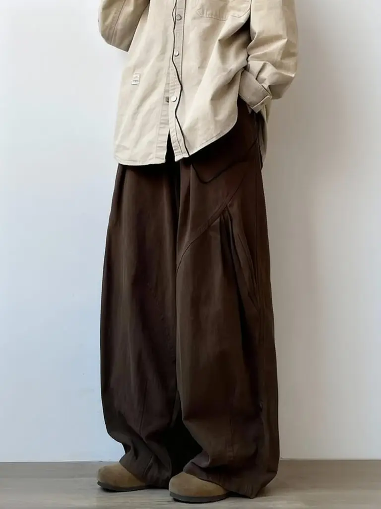 Pantalones Harajuku para Hombre, Pantalones Anchos, Pantalones Deportivos de Pierna Ancha, Pantalones Casuales Vintage, Pantalones Rectos, Ropa Urbana de Algodón, Estilo Japonés de Verano