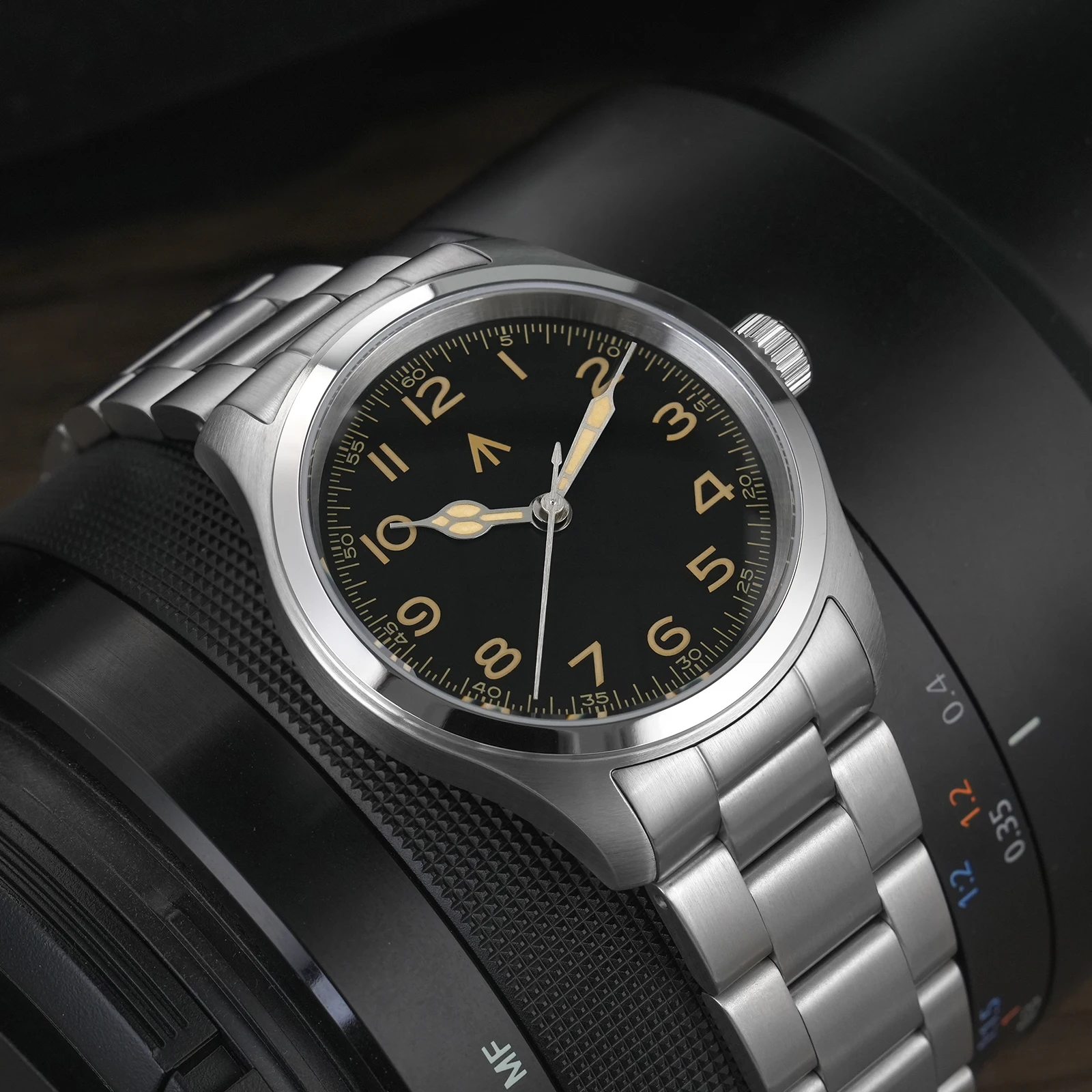 Reloj militar Militado ML08 VH31 movimiento de cuarzo doble cristal de zafiro C3 BGW9 luminoso 10Bar impermeable 38mm reloj Vintage