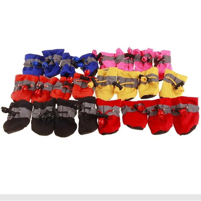 Juego de 4 Zapatos Impermeables para Perros, Botas Antideslizantes para Lluvia, Calzado para Perros Pequeños, Cachorros, Botines para Mascotas, Accesorios para Patas de Perro
