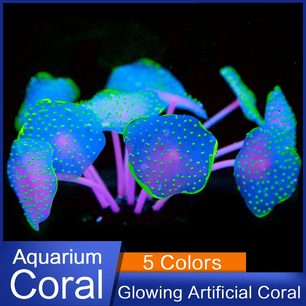 Acuario de Coral con ventosa, planta de silicona de Coral Artificial con adorno de ventosa, decoración de paisaje de agua, accesorios para acuario