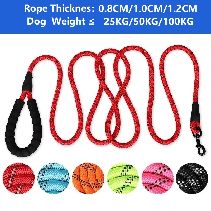 Correas fuertes para perros de 120/150/200/300CM, correa para perros con mango suave, correa reforzada para perros pequeños, medianos y grandes, suministros para perros grandes
