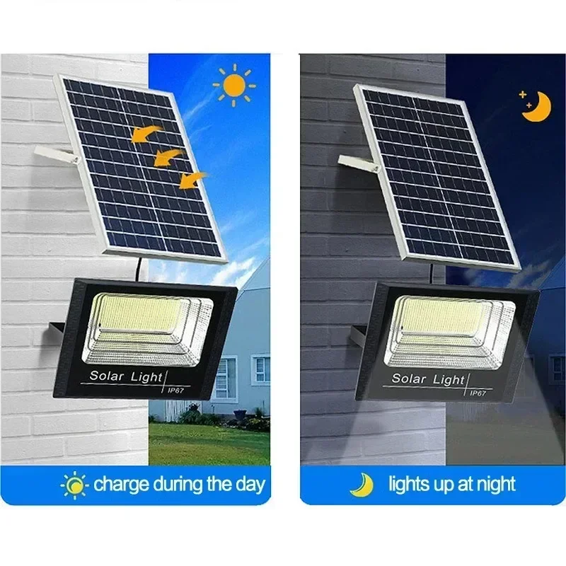 JVEE-luces de inundación solares para exteriores, foco alimentado por Control remoto, impermeable IP67, lámpara de calle para Villa, ángulo ajustable, 30W, 1000mAh