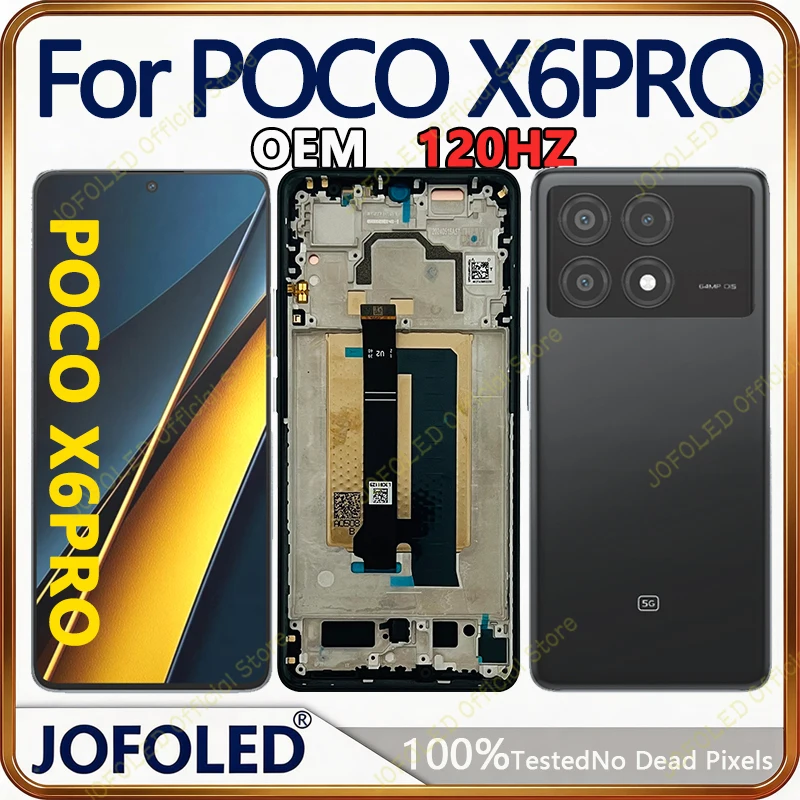 Pantalla AMOLED de Calidad OEM para Xiaomi POCO X6 Pro, Pantalla LCD Táctil, Ensamblaje 2311DRK48G 2311DRK48I, Piezas de Repuesto LCD
