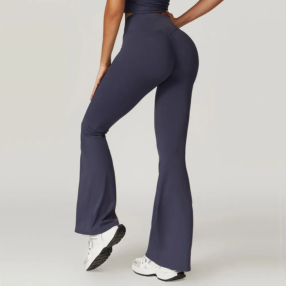 Pantalones acampanados de Yoga para mujer, mallas ajustadas de cintura alta para baile, levantamiento, gimnasio, correr, transpirables, Fitness