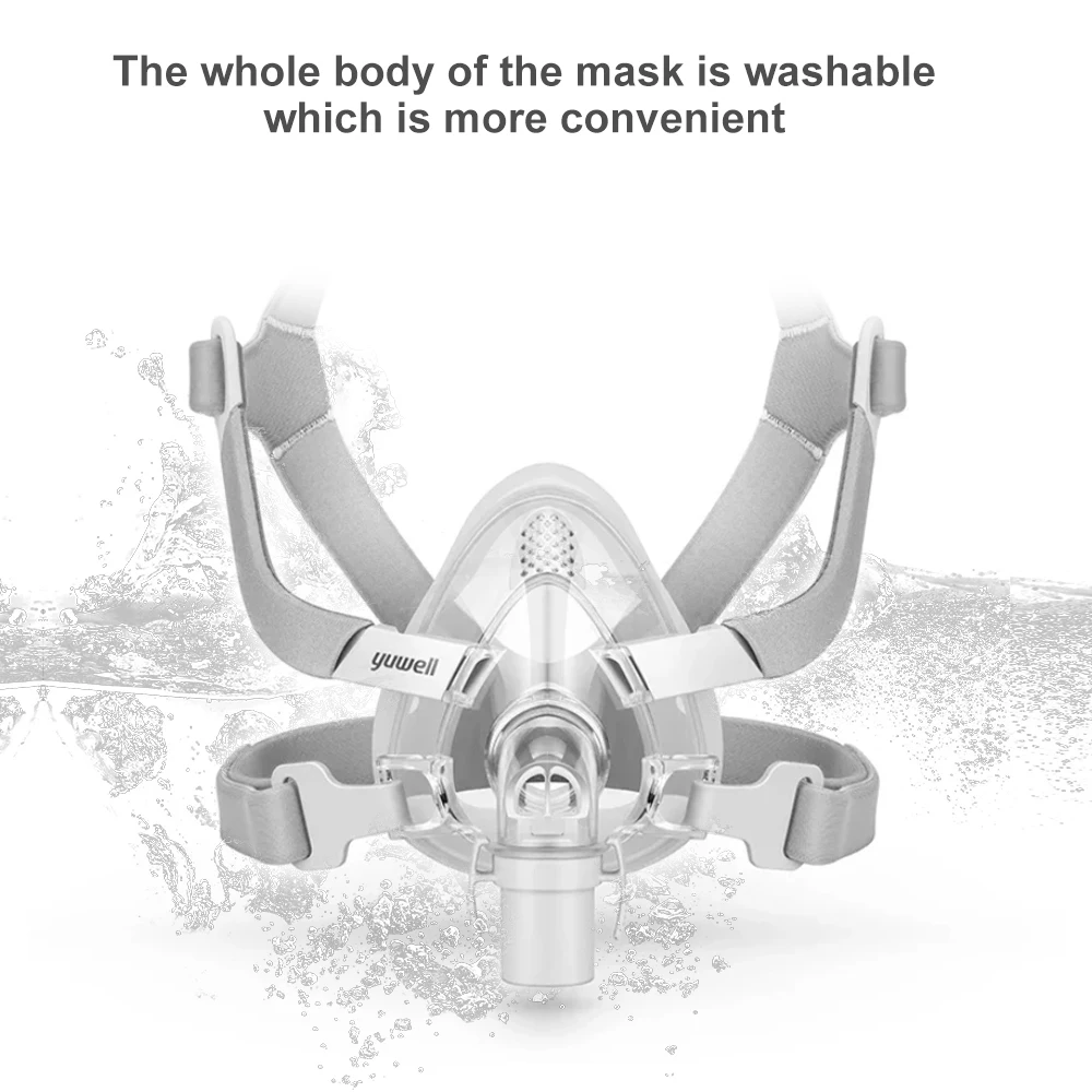 YuWell YF-02 máscara Cpap con casco máscara completa Auto CPAP APAP BIPAP para máquina de respiración de aire médica Apnea del sueño antironquidos