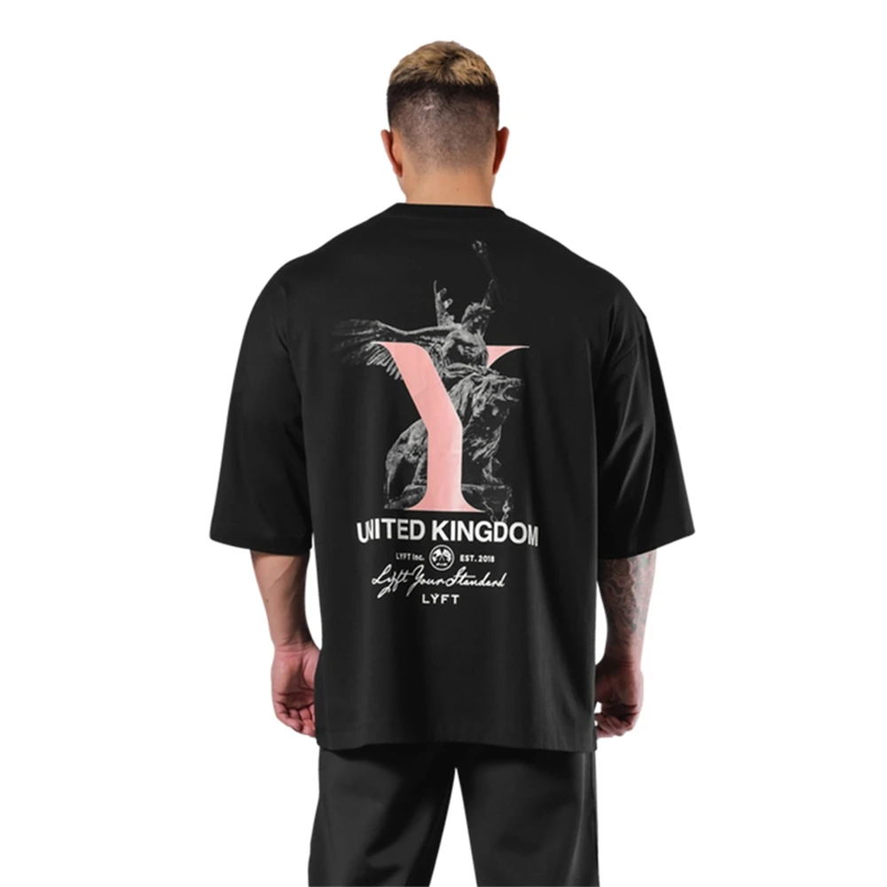 LYFT 2024 camisetas deportivas de verano para hombre, camiseta de entrenamiento físico al aire libre, camiseta de moda de algodón elástica para correr, camiseta de manga corta para gimnasio