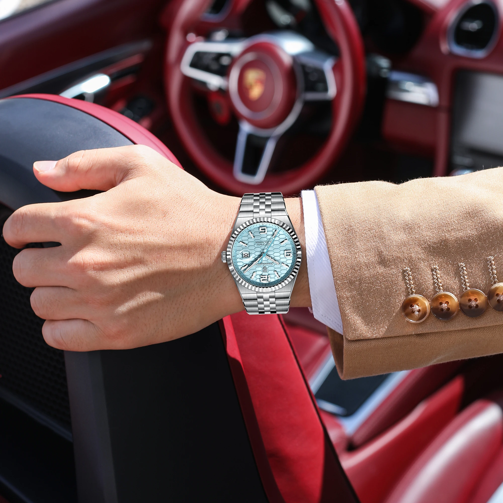 Reloj de Pulsera POEDAGAR para Hombre, de Cuarzo, Resistente al Agua, de Acero Inoxidable, Luminoso, con Fecha, Elegante y Moderno