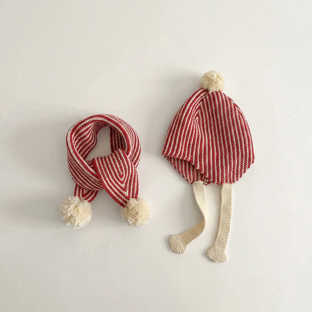 MILANCEL Conjunto de Gorro y Bufanda para Niños de 2 a 6 Años, Bufandas Cálidas de Invierno para Niños, Conjunto de Gorro y Calentador de Cuello para Bebés, Gorro Tejido para Niñas