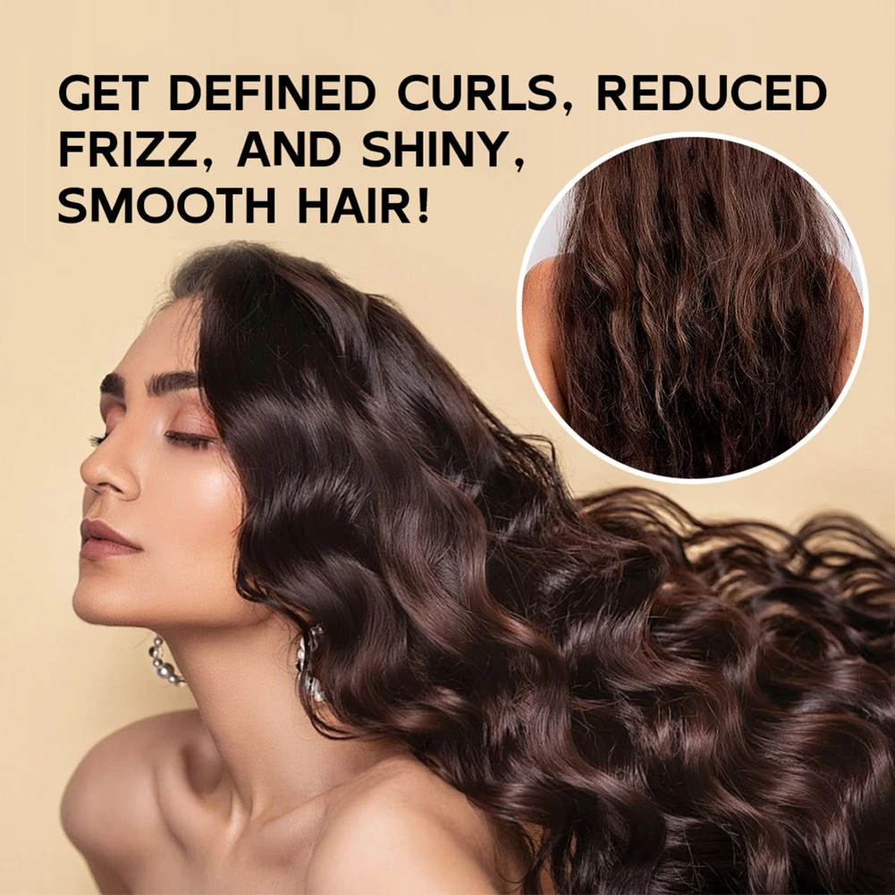 Crema Definidora de Rizos con Aceites de Argán, Ricino y Romero, Aumenta el Volumen, Brillo y Elasticidad, Crema para Peinar Cabello Ondulado