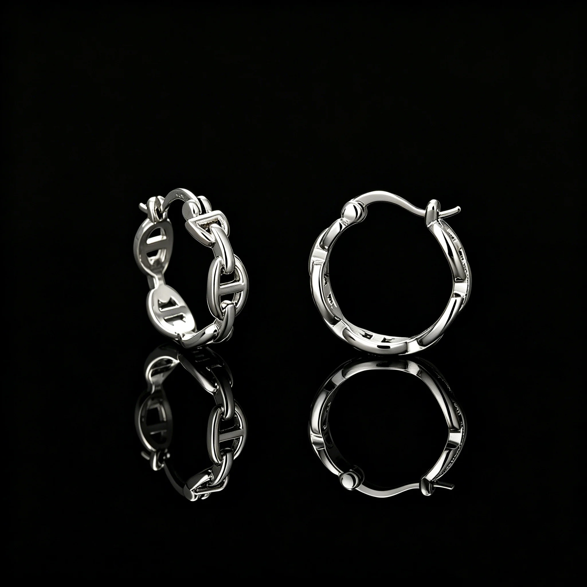 Clips de Oreja Circulares Huecos Vintage, Plata S925, Accesorios Diarios para las Orejas