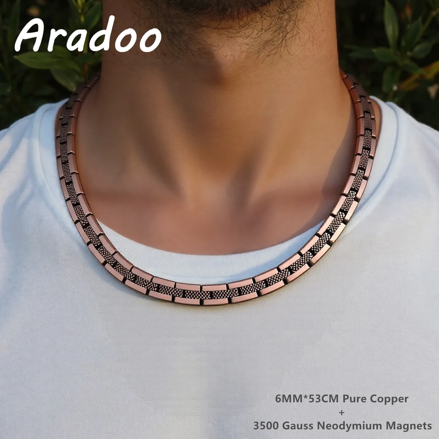 ARADOO Serpentine-Collar de cobre puro con diseño de lujo para hombres y mujeres, Collar Premium, regalos de joyería