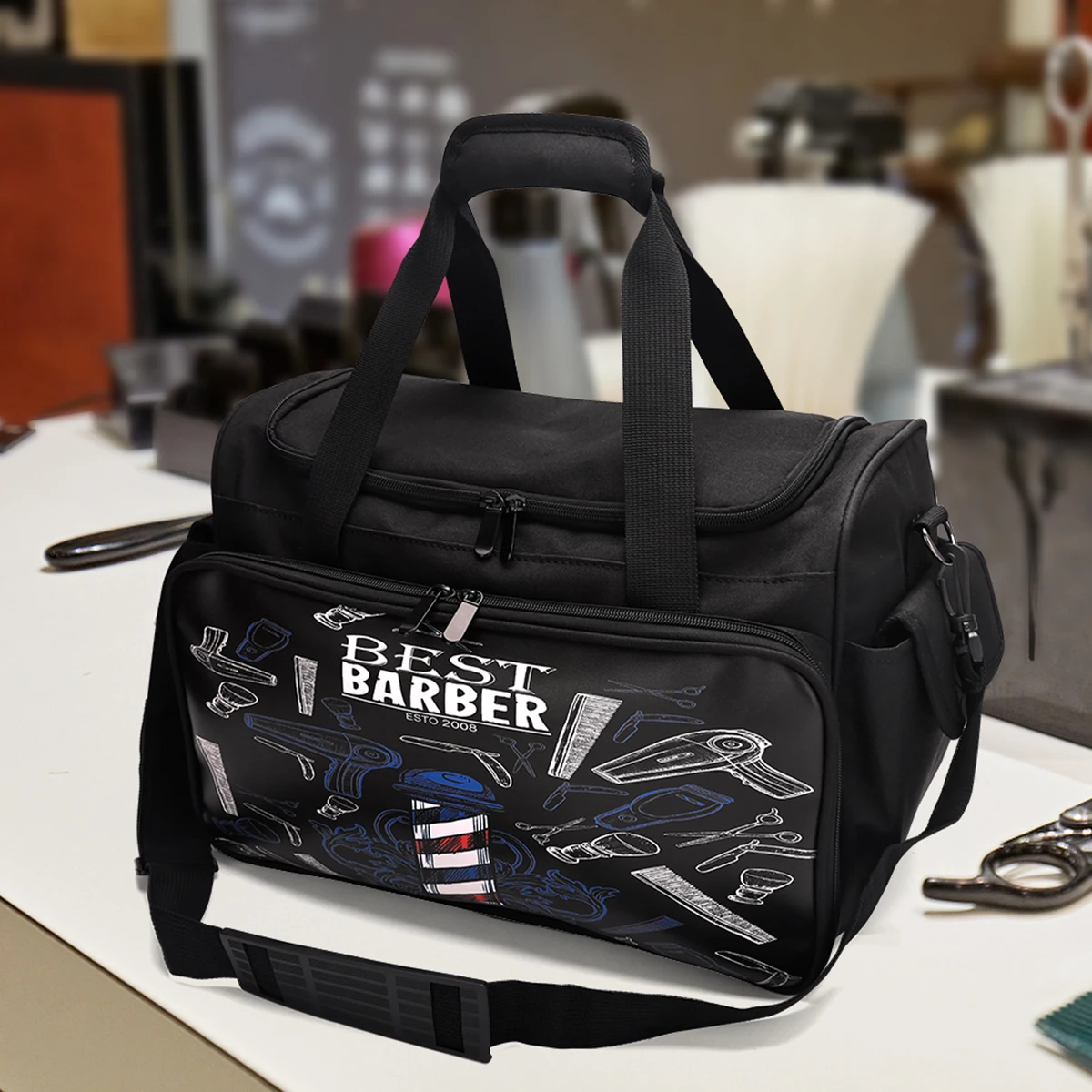 Bolsa de peluquero impermeable, artículos de tocador cosméticos, bolsa multicapa organizada, Ideal para viajes, uso diario, gran capacidad
