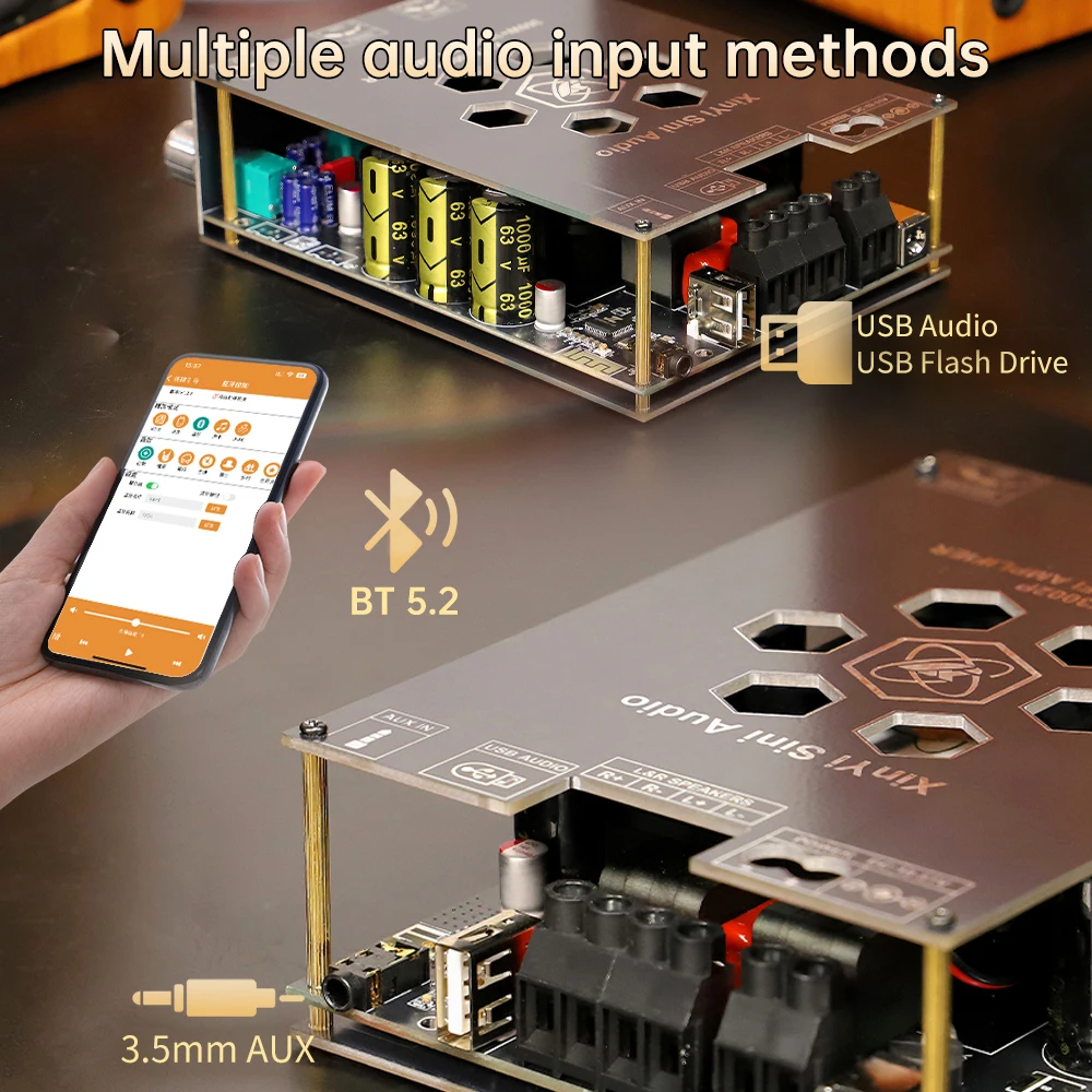 Módulo de placa amplificadora digital Bluetooth T3002P versión mejorada 300WX2 con ajuste de alta y baja frecuencia, TPA3255 importado