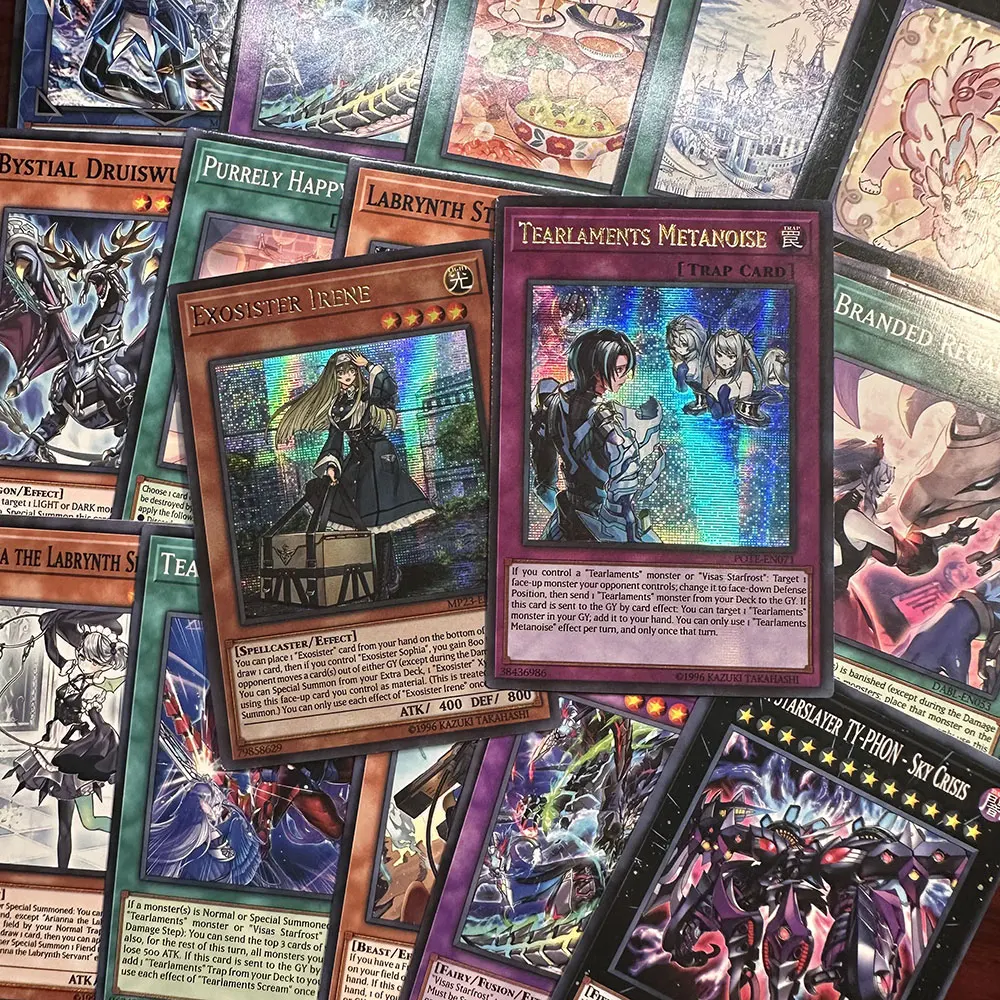 Tarjetas YU GI OH de 54 Uds., estructura competitiva, ojos azules, tarjetas yugioh de la marca Tyler Kurikara en inglés