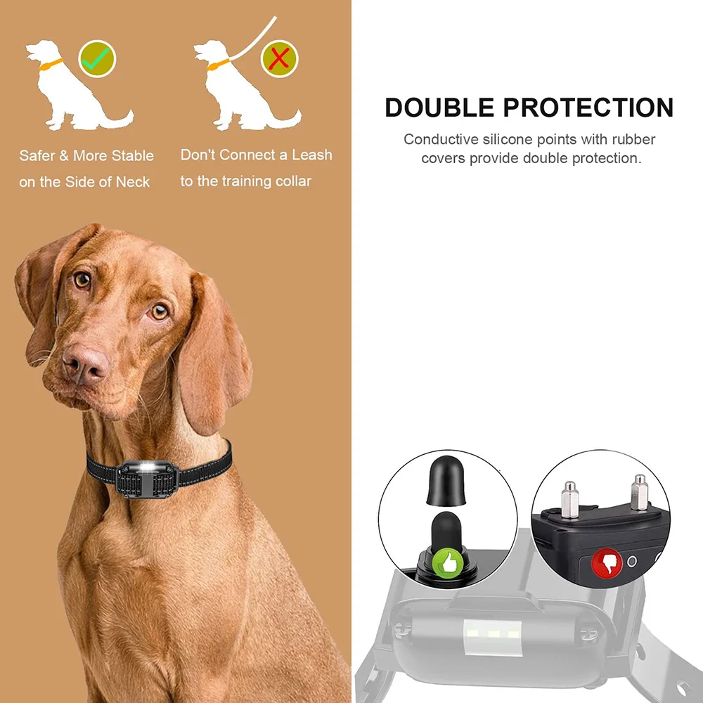 Collar de entrenamiento eléctrico para perros, 800m, corteza desmontable, recargable, antiladridos, vibración, reflectante, para todos los perros y mascotas