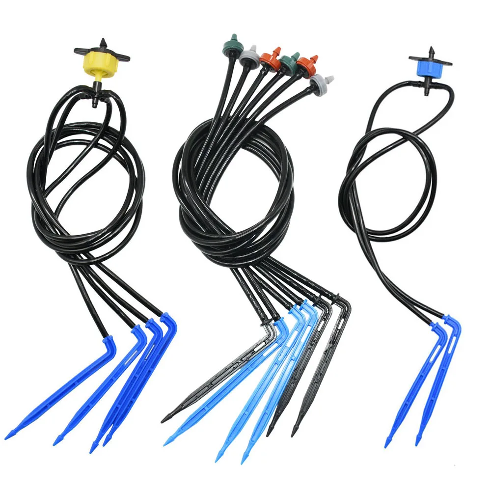 Microgoteo de 2L, 4L, 8L, microirrigación, conector cuentagotas de flecha de 1/2/4 vías, divisor de agua cruzado, emisor, sistema de riego de flecha por goteo