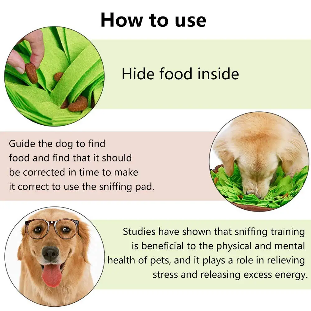 Estera Snuffle para mascotas para perros, juego interactivo de alimentación para el aburrimiento, fomenta las habilidades de forrajeo natural para gatos, perros, cuencos, uso en viajes
