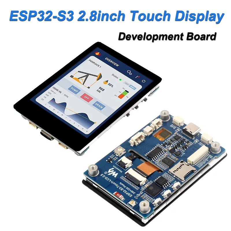 Waveshare ESP32-S3 Placa de desarrollo de pantalla táctil IPS de 2,8 pulgadas pantalla táctil de 5 puntos 240x320 compatible con WiFi Bluetooth HMI/LVGL GUI
