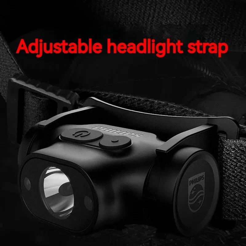 Philips-linterna frontal LED con Sensor, iluminación tipo C, recargable, para acampar al aire libre, pesca