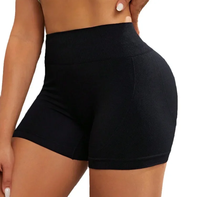 Pantalones cortos de entrenamiento de cintura alta para mujer, pantalón corto de yoga