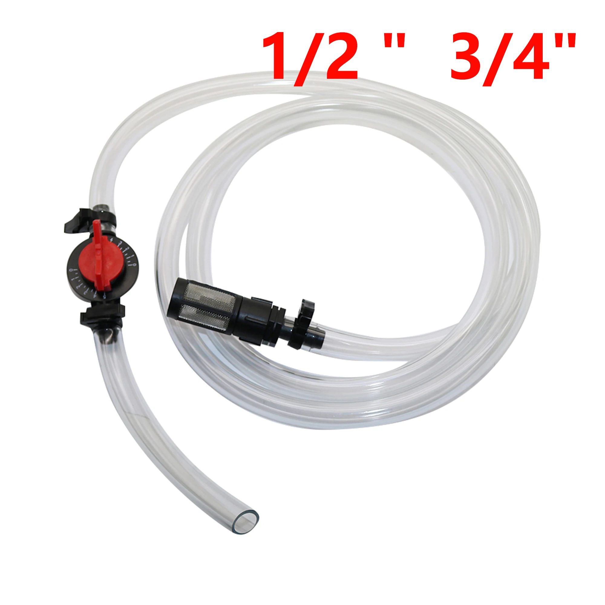 Kit de tubo de jeringa Venturi de 1 "1, 5", filtro de tubería de agua de 4/7mm con filtro de interruptor de conector de agua de jardín roscado de 1/2 '' a 3/4"