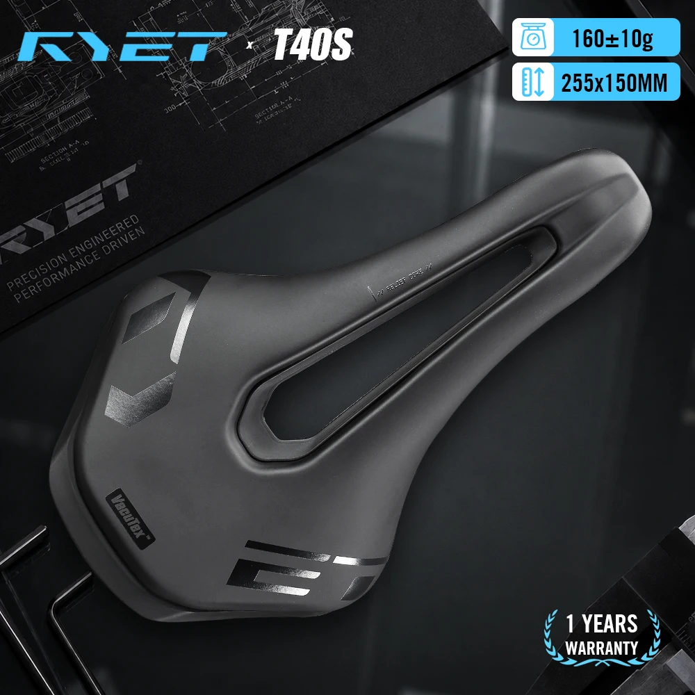 Sillín RYET Aircode 2.0 Impreso en 3D/VCM, 160-169g, 255x150mm, Rieles con Recorte de 7x9mm, Base de Carbono/Nylon, para Bicicleta de Carretera, MTB y Gravel