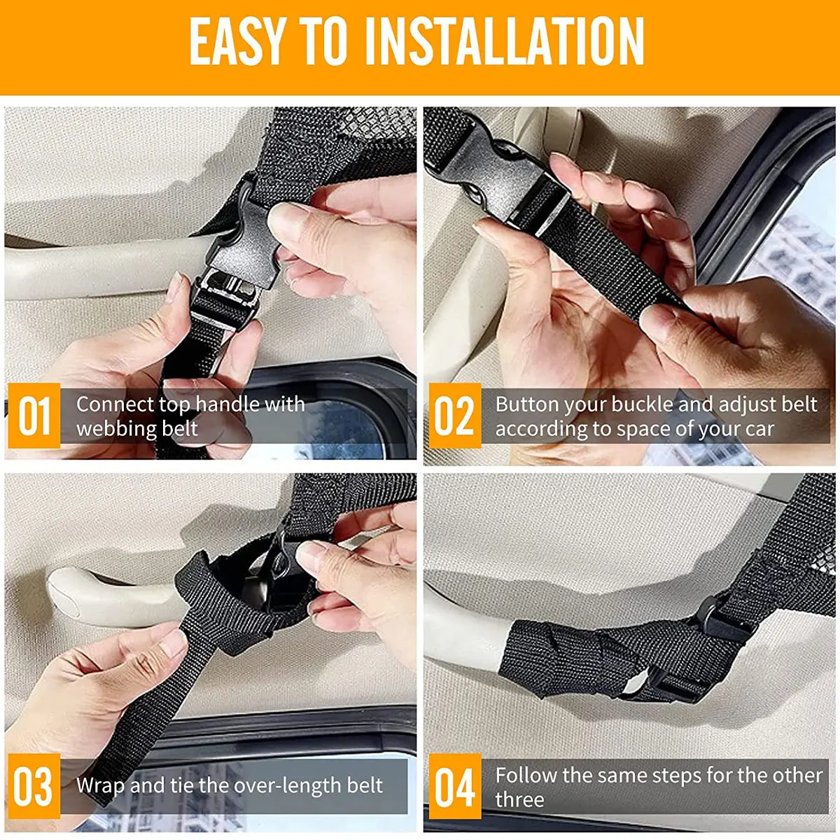 Bolsa de red fuerte para coche, malla con soporte de carga, capacidad de almacenamiento para techo de coche, organizador de accesorios para automóvil, gran viaje, ahorro de espacio
